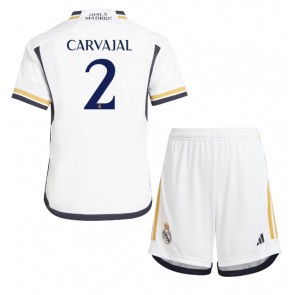 Lacne Dětský Futbalové dres Real Madrid Daniel Carvajal #2 2023-24 Krátky Rukáv - Domáci (+ trenírky)